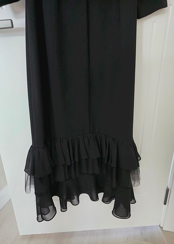 Uzun Siyah Gotik Elbise - Görsel 5