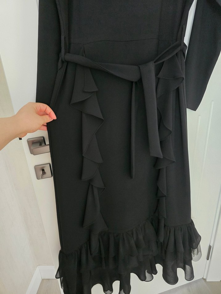 Uzun Siyah Gotik Elbise - Görsel 2