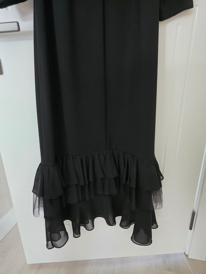 Uzun Siyah Gotik Elbise - Görsel 5