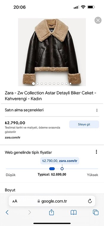 s Beden kahverengi Renk Zara mont