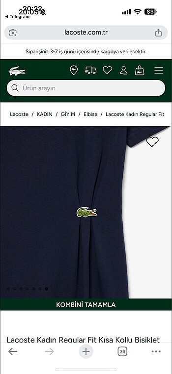 s Beden lacivert Renk Lacoste elbise