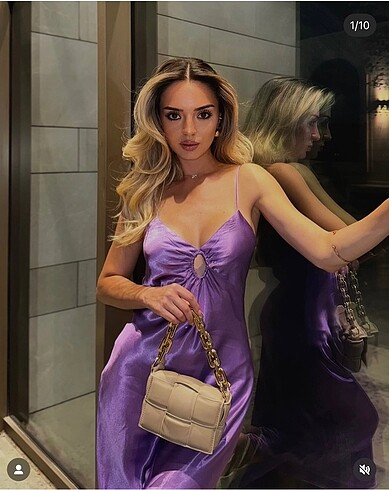 Zara saten elbise