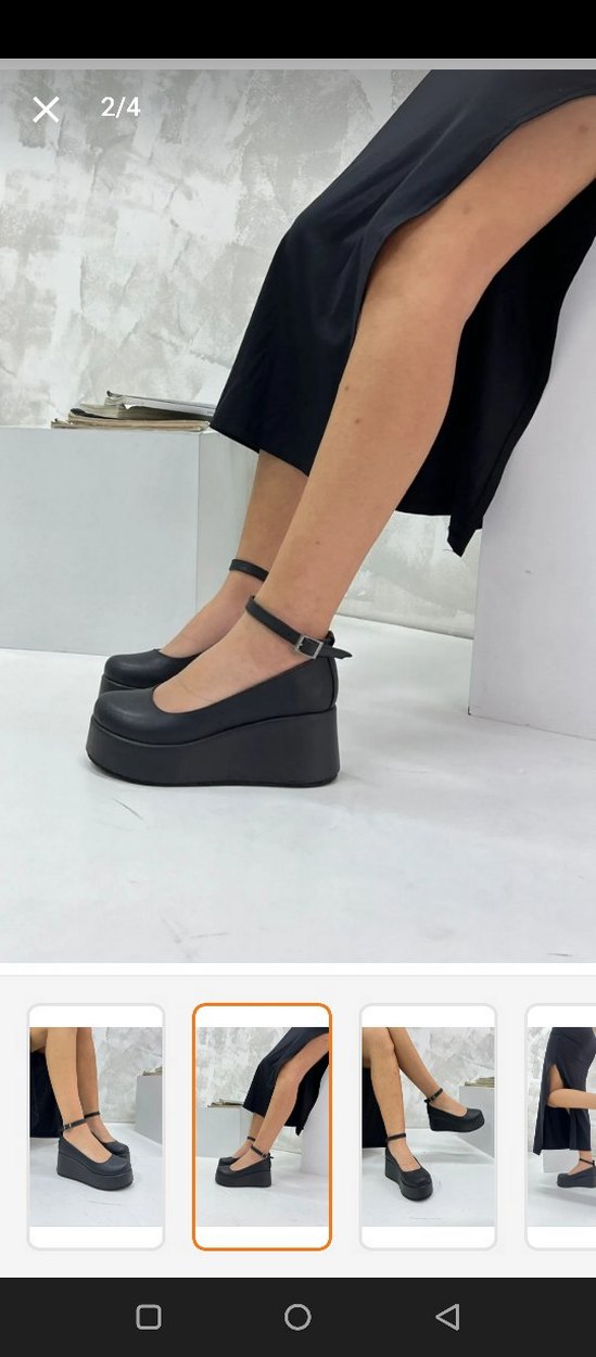 Siyah Bağcıklı Platform Dolgu Topuk Kadın Ayakkabı - Görsel 2