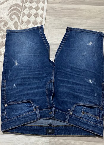River Island Koyu Mavi Yikamali Denim Sort