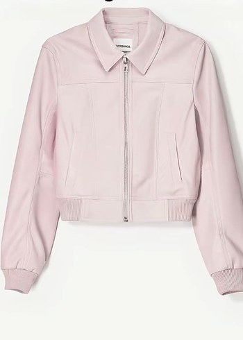 Bershka pembe deri ceket - Görsel 2
