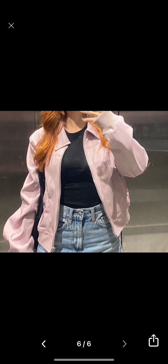 Bershka pembe deri ceket - Görsel 3