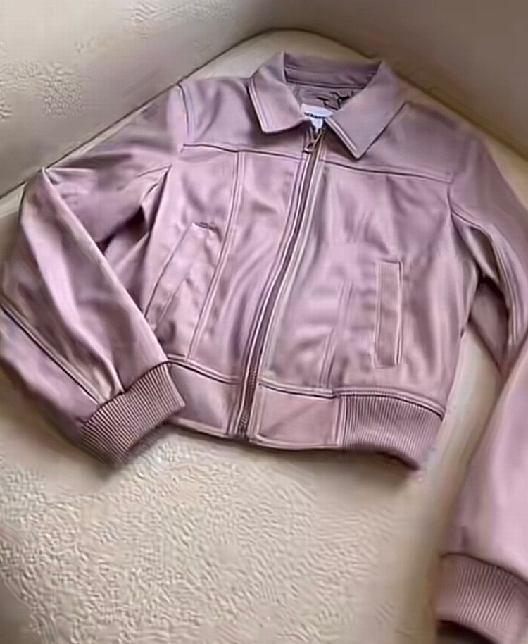 Bershka pembe deri ceket - Görsel 4