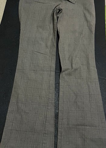 Gri Kemerli Kadın Kumaş Pantolon - Görsel 3