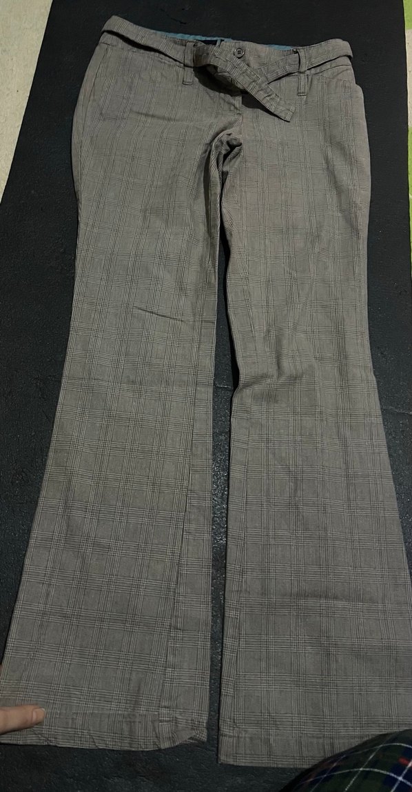 Gri Kemerli Kadın Kumaş Pantolon - Görsel 3