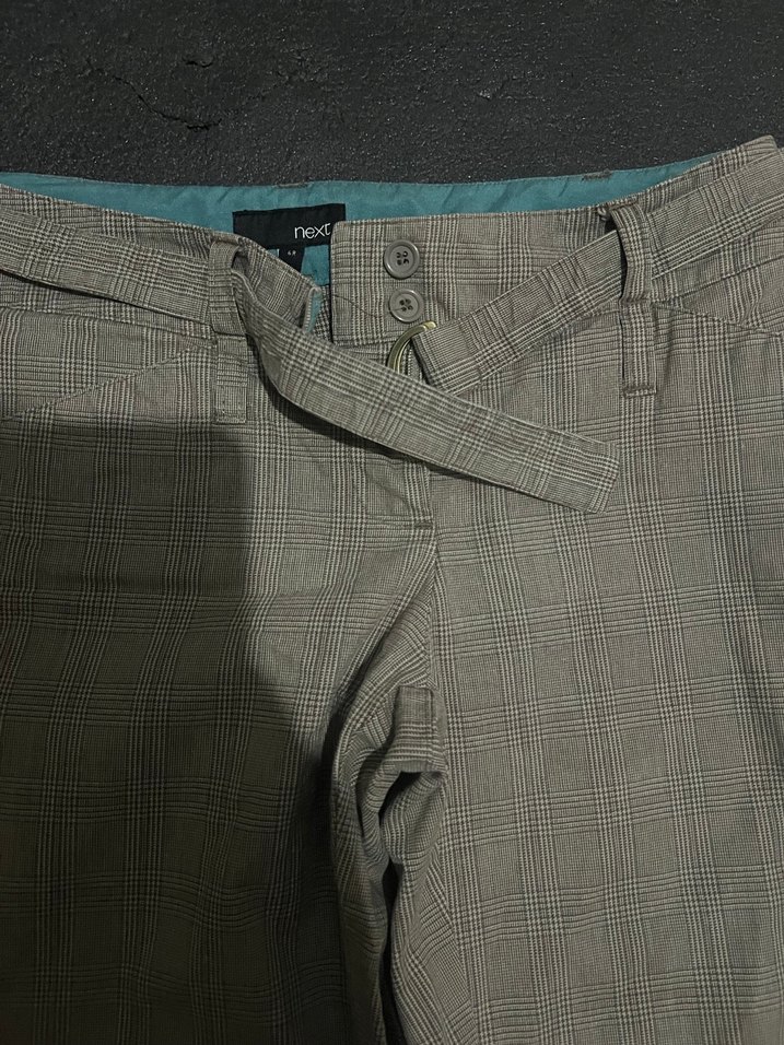 Gri Kemerli Kadın Kumaş Pantolon - Görsel 2