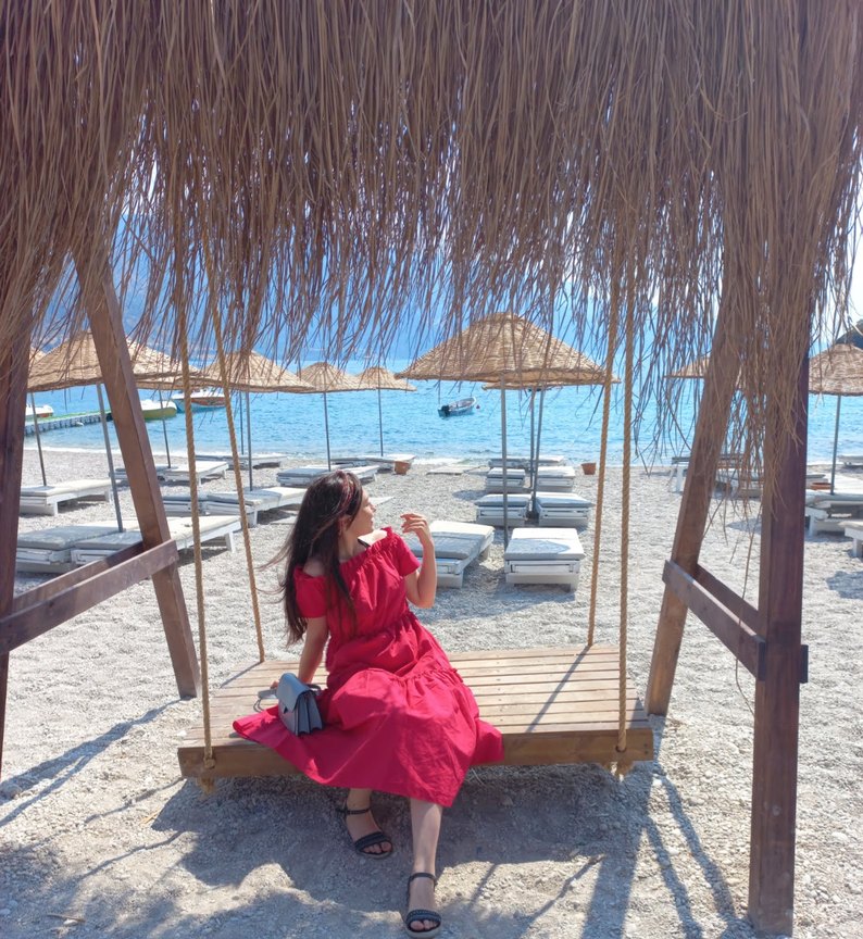 Kırmızı Uzun  Elbise - Görsel 2