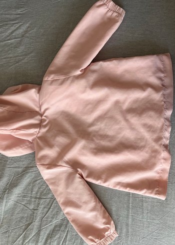 12-18 Ay Beden Kız Çocuk Pembe Fırfırlı Yağmurluk
