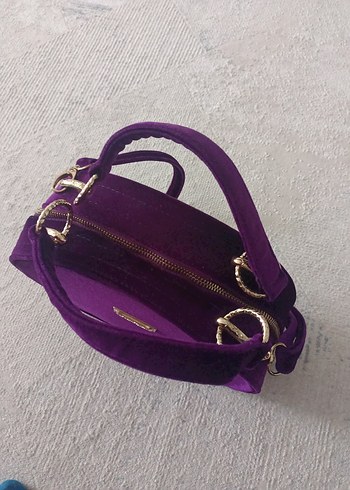 Mor kadife Kadın Omuz Çantası - Görsel 3