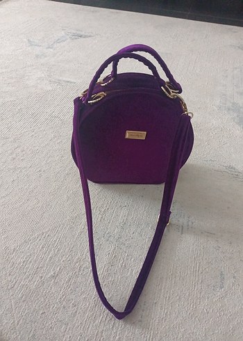 Mor kadife Kadın Omuz Çantası - Görsel 4