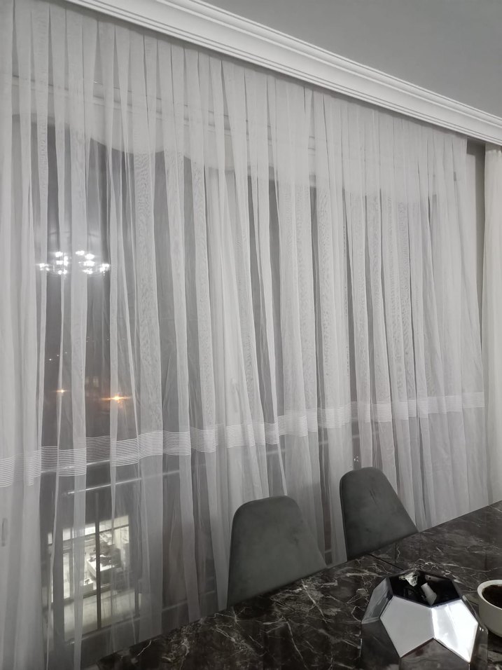 Modern Klasik Beyaz Tül Perde - Görsel 2