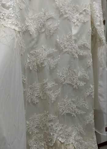 Uzun Kollu Beyaz Dantel Mini Bohem Elbise - Görsel 4