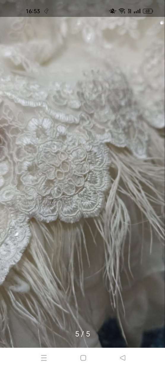 Uzun Kollu Beyaz Dantel Mini Bohem Elbise - Görsel 5