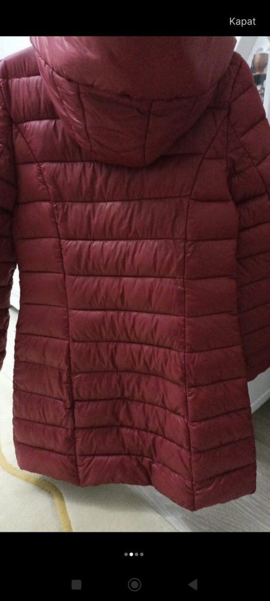 Bordo Fermuarlı Kadın Kışlık Mont - Görsel 2