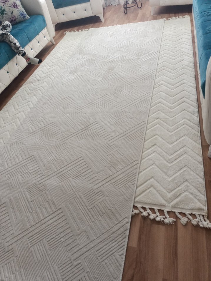 Modern Klasik Gri-Beyaz Halı - Görsel 3