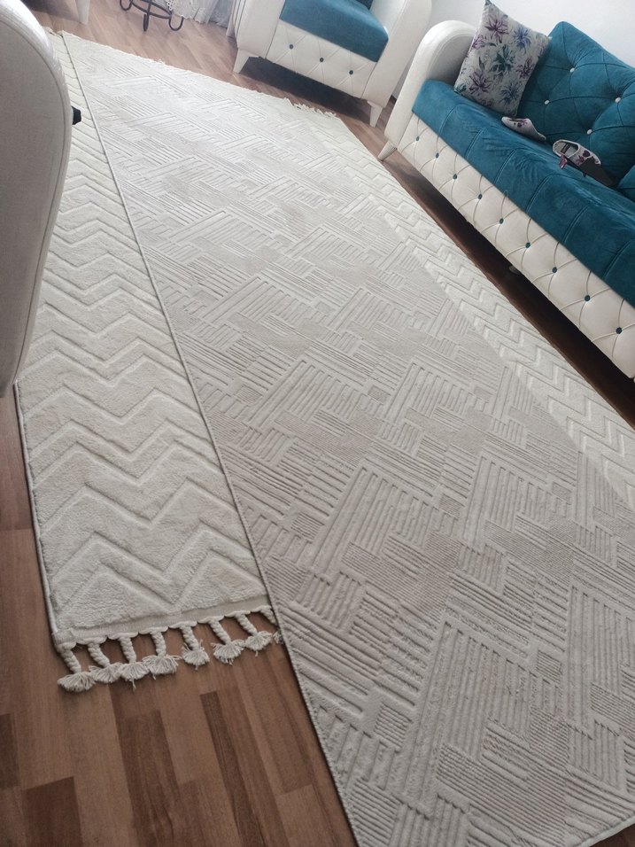 Modern Klasik Gri-Beyaz Halı - Görsel 5