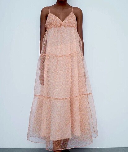 xs Beden Zara çiçek desenli soft elbise