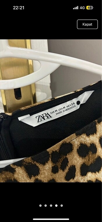 m Beden Zara leopar elbise