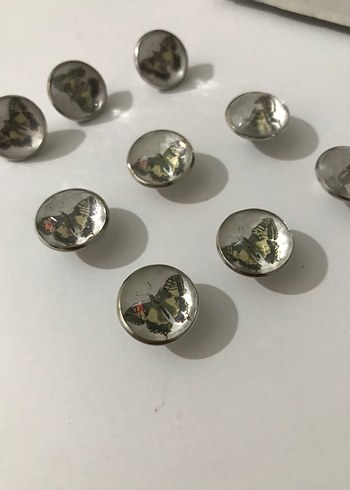 Gri Kelebek Desenli Tırnak Süsleri (10 adet fiyatı ) - Görsel 2