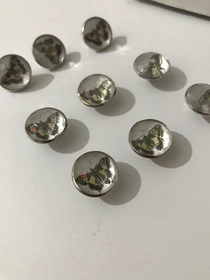 Gri Kelebek Desenli Tırnak Süsleri (10 adet fiyatı ) - Görsel 2