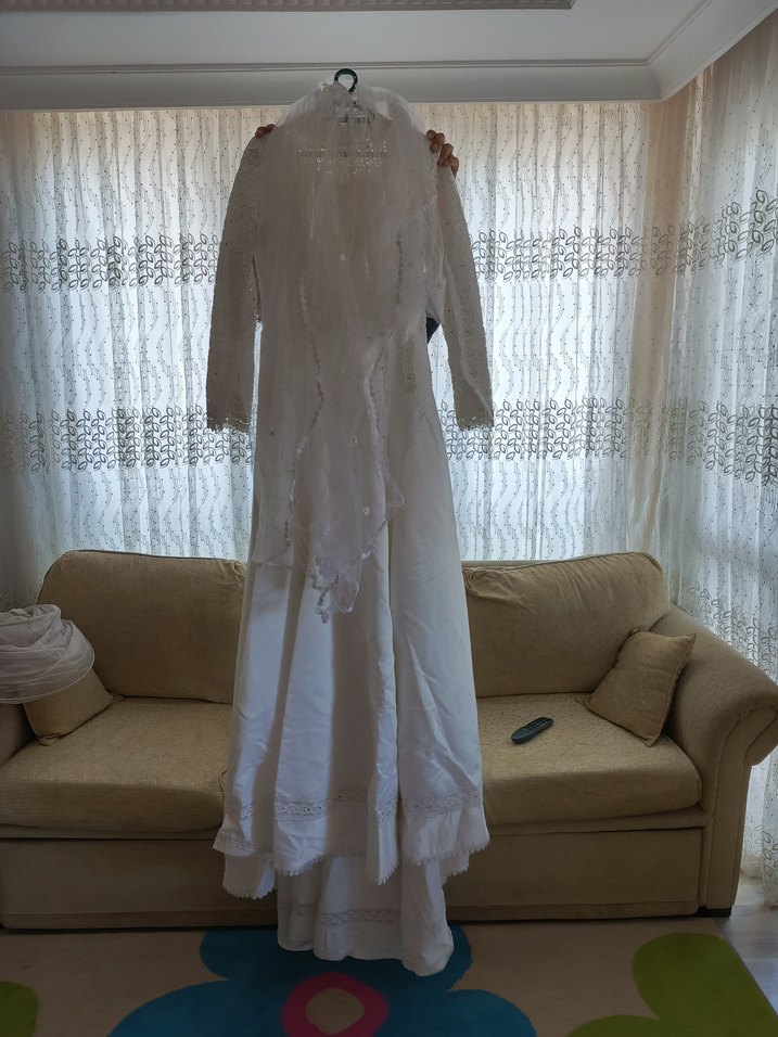 Vintage Uzun Prenses Gelinlik Beyaz - Görsel 3