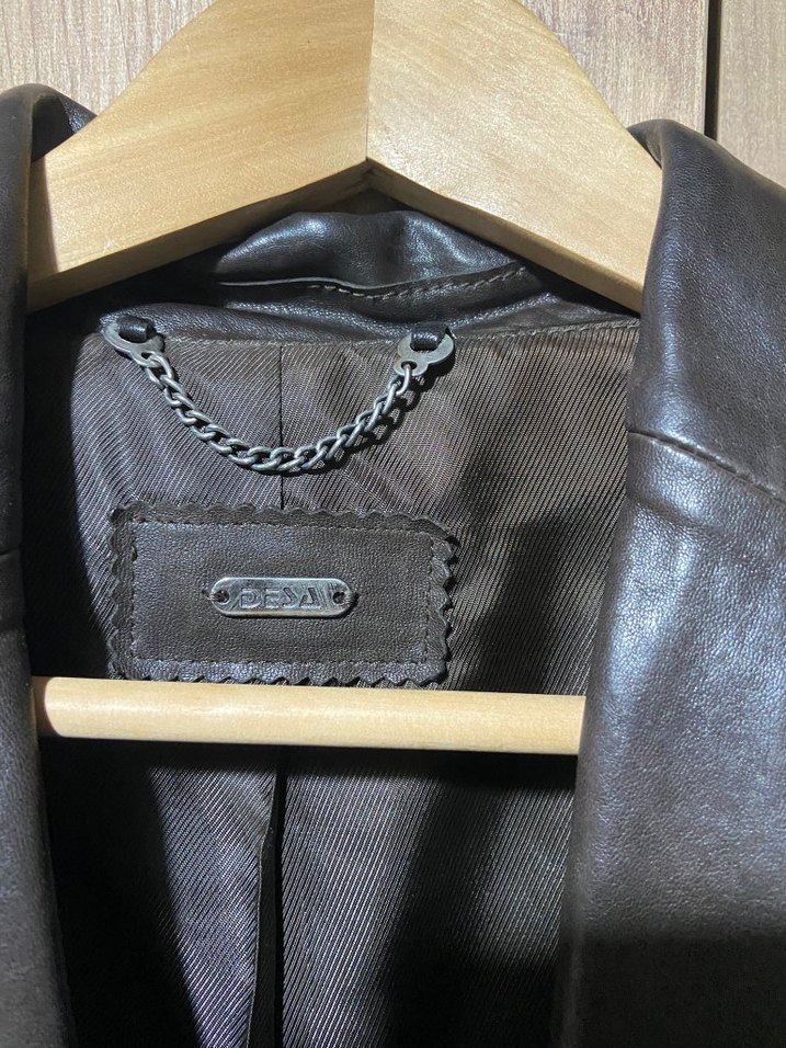 Desa Kahverengi Deri Kadın Ceket - Görsel 4