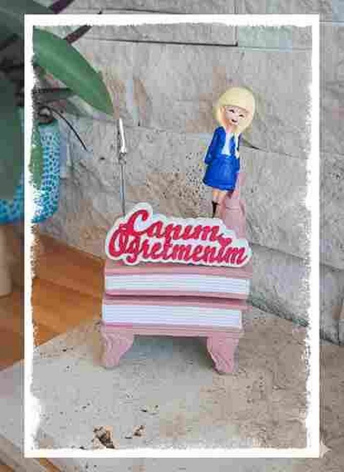 Öğretmen Figürlü Dekoratif Notluk - Görsel 5