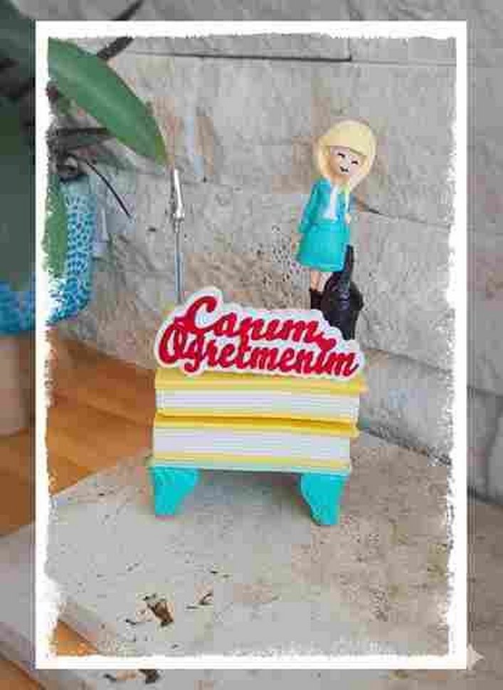 Öğretmen Figürlü Dekoratif Notluk - Görsel 2