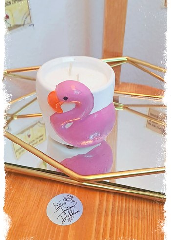 Pembe Flamingo saksı ve mumluk - Görsel 3