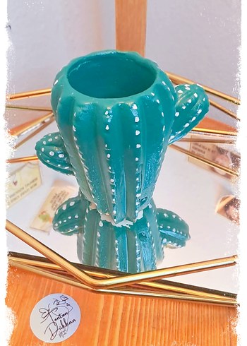 Renkli Kaktüs Mumluk ve Saksı - Görsel 2