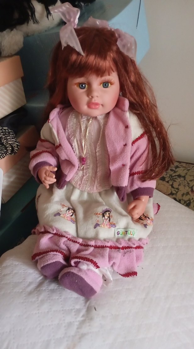 Pembe ve pastel tonlarda vintage bebek oyuncak - Görsel 4