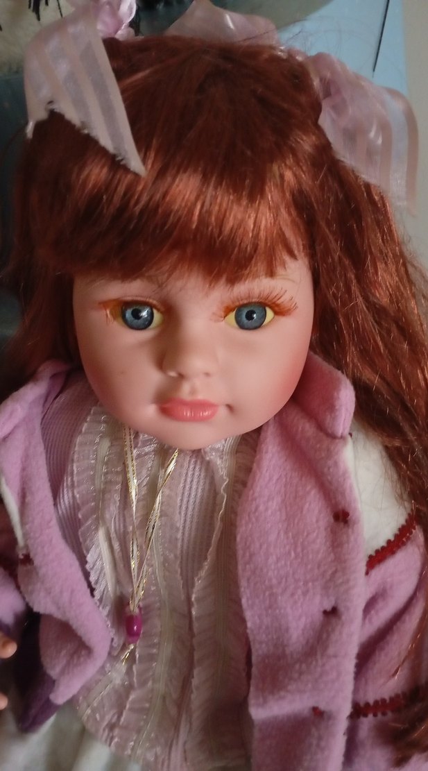 Pembe ve pastel tonlarda vintage bebek oyuncak - Görsel 3