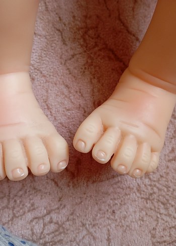 Pembe örgü şapkalı Reborn bebek oyuncak - Görsel 7