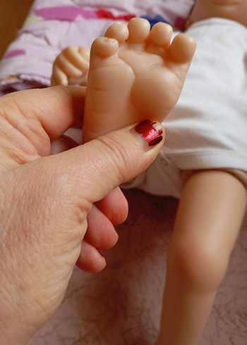 Pembe örgü şapkalı Reborn bebek oyuncak - Görsel 8