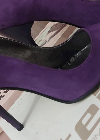 Diğer Mor Süet Stiletto Topuklu Kadın Ayakkabı