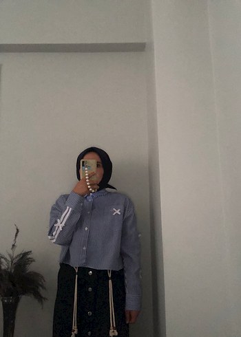 Kadın Lacivert Uzun Kot Etek - Görsel 5