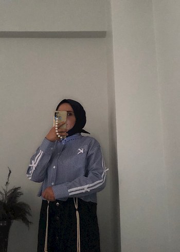 Kadın Lacivert Uzun Kot Etek - Görsel 6