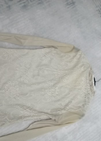 Dantel Detaylı V Yakalı Uzun Kollu Bohem Bluz - Görsel 2