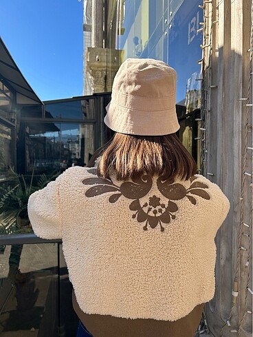 diğer Beden camel Renk Nakış desenli mont