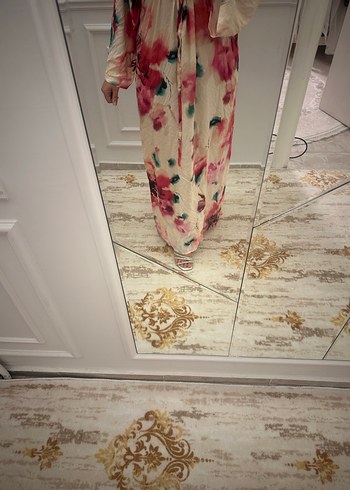 Bohem Çok Renkli Uzun Bağlamalı Elbise - Görsel 4