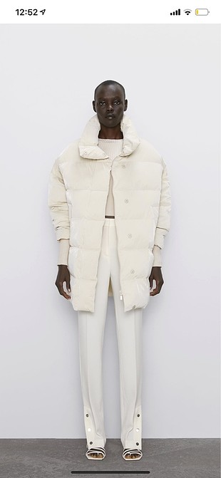 #zara ekru şişme mont