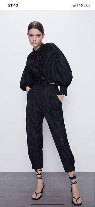 #zara fisto işlemeli pantolon