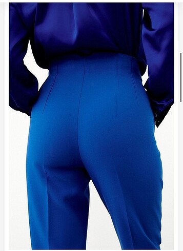 Zara #zara yüksek bel pantolon kobalt rengi
