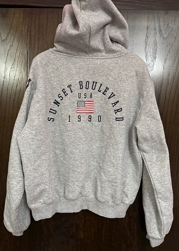 Gri Kapüşonlu H&M Sweatshirt - Görsel 3