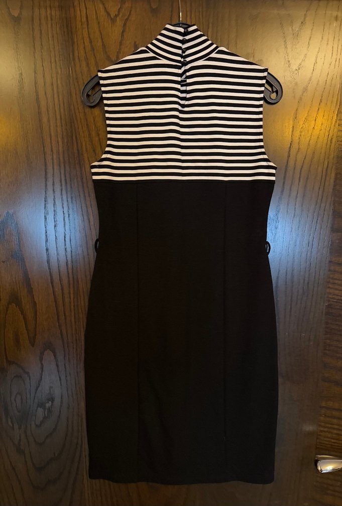 Çizgili Koton Elbise - Görsel 4