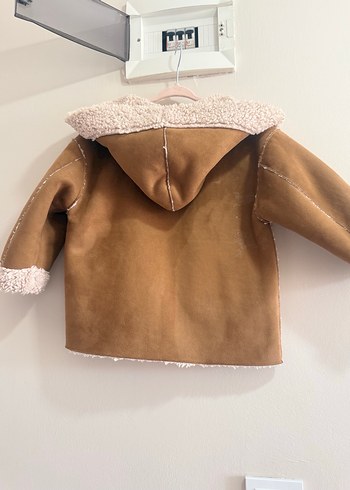 Kızlar İçin Kahverengi Süet Kürklü Ceket - Görsel 2